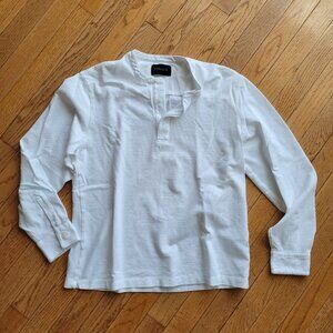White Long Sleeve Henley Shirt